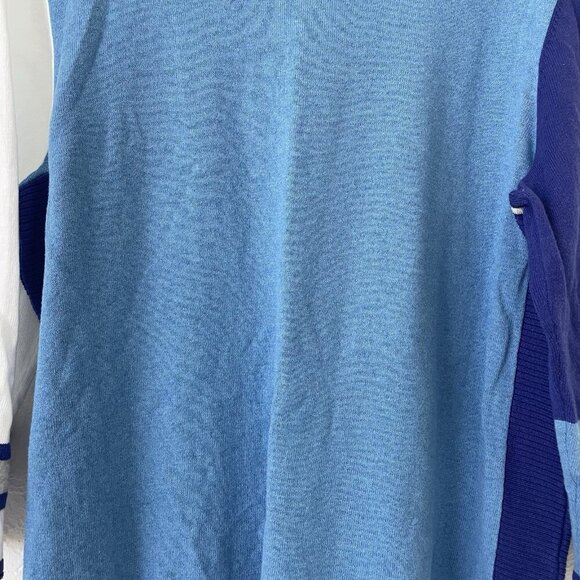 Habitat Clothes To Live Womens Geometric Colorblock Sweater Size XL Blue Cotton - Picture 8 of 16